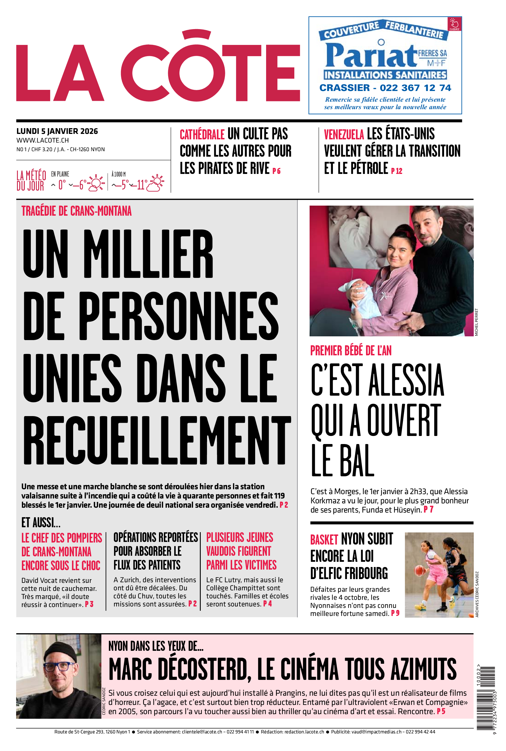  Lundi 5 janvier 2026